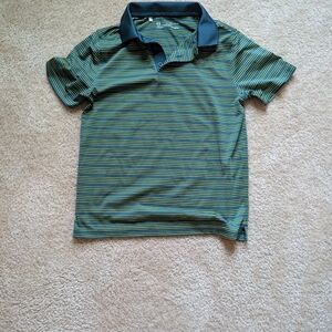 Under Armour Kids Polo in Green and Navy Stripes